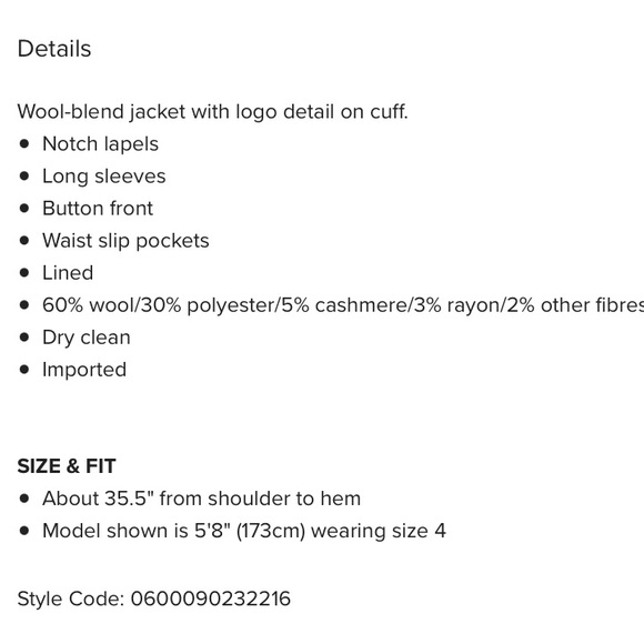 Calvin Klein Wool-Blend Button Front Coat in Camel size 2 - Picture 15 of 15